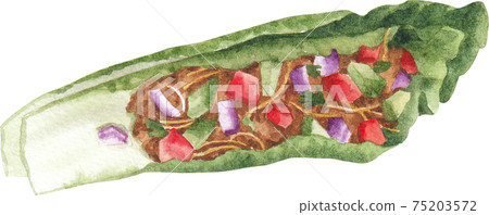 Mexican food concept watercolor element 75203572