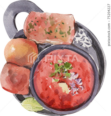 Indian food watercolor element 75204227