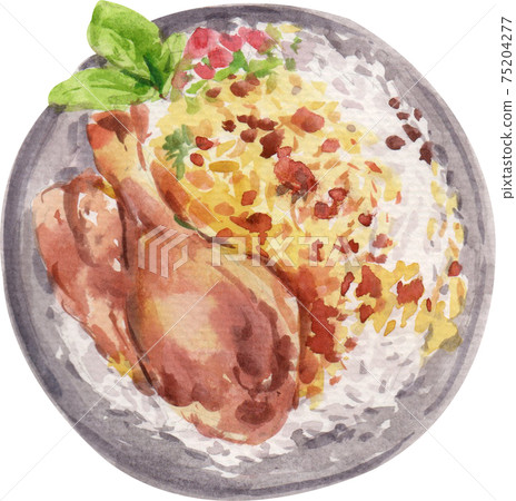 Indian food watercolor element 75204277