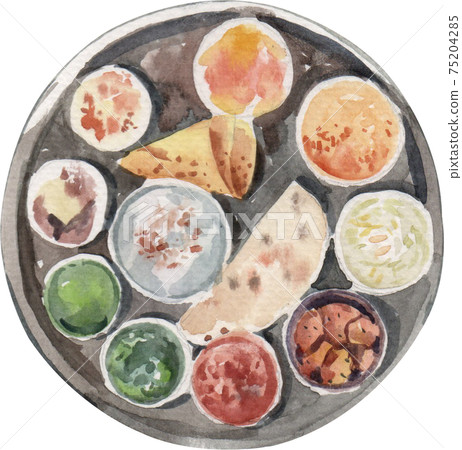 Indian food watercolor element 75204285