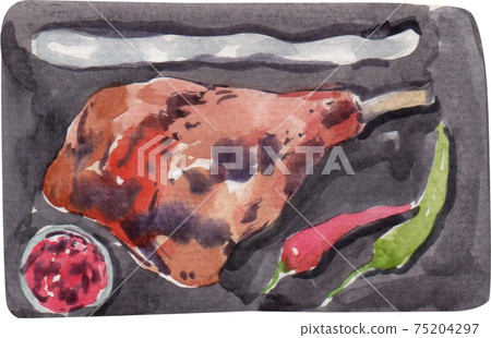 Indian food watercolor element Indian food watercolor element 75204297