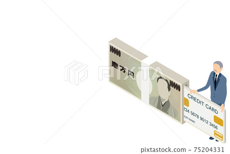 Image illustration, isometric cashing with credit card Image illustration, isometric cashing with credit card 75204331
