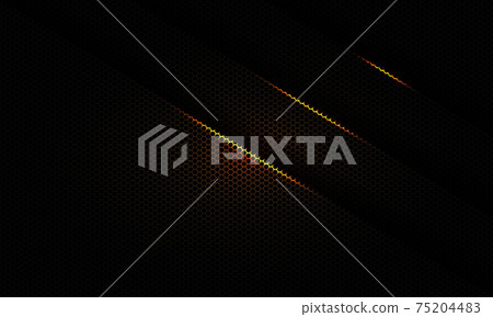 Abstract triple gold light shadow line slash on metallic hexagon mesh design modern futuristic background vector illustration. Abstract triple gold light shadow line slash on metallic hexagon mesh design modern futuristic background vector illustration. 75204483