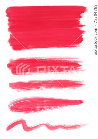 water color brush strokes, brushes lines, freehand drawing. Isolated on white background. 75204765