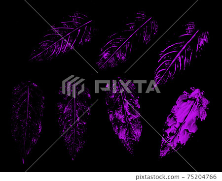 prints of leaves painted watercolor 75204766