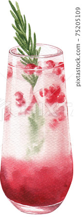 Soda drink mixxed fruits juice watercolor elements 75205109