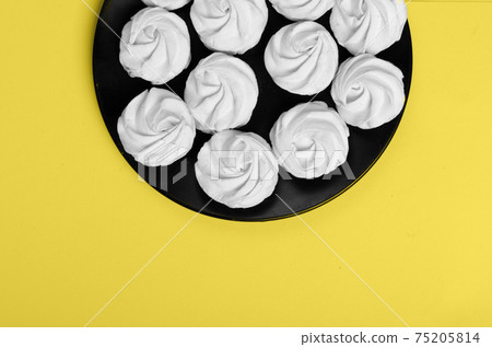 Colors yellow and gray , Color of the year of 2021 Illuminating . Marshmallow in plate 75205814