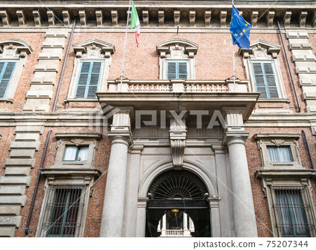 facade of Palazzo Brera in Milan city 75207344
