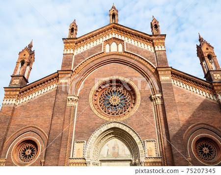 facade of church Santa Maria del Carmine in Milan 75207345