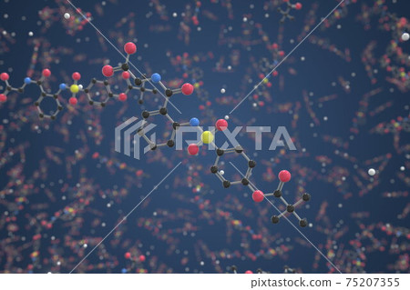 Adalimumab molecule. Ball-and-stick molecular model. Chemistry related 3d rendering Adalimumab molecule. Ball-and-stick molecular model. Chemistry related 3d rendering 75207355