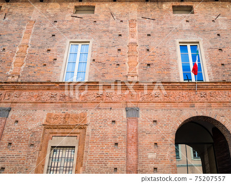 brick wall of imedieval house in Pavia city 75207557