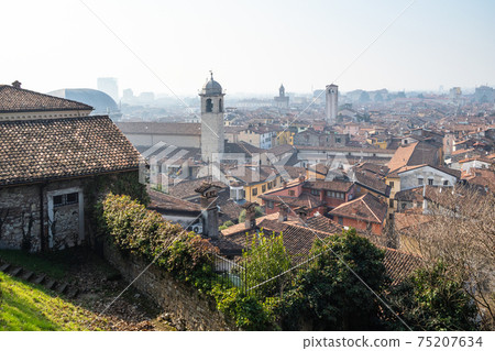 old house and skyline of Brescia city old house and skyline of Brescia city 75207634