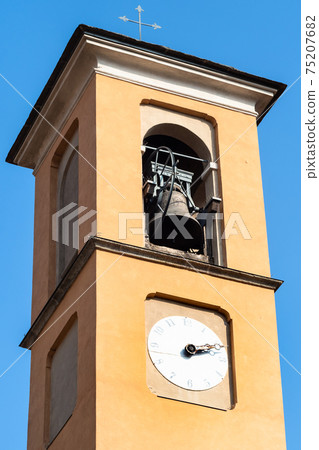 top of bell tower of church Santa Marta in Lecco 75207682