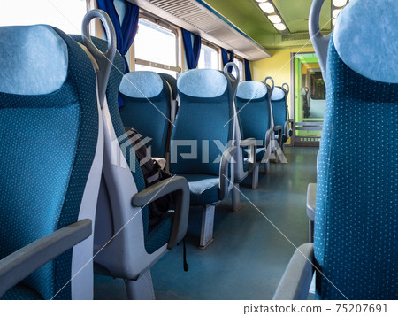 interior of passenger car in regional train 75207691