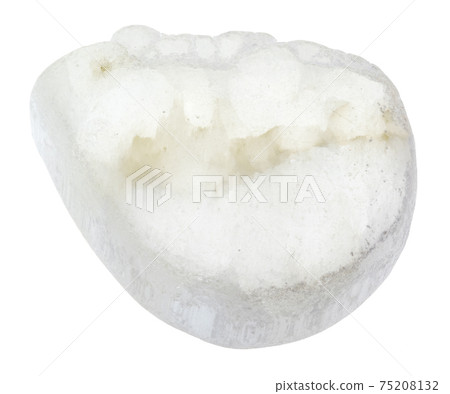 tumbled Ulexite (TV rock) stone on white tumbled Ulexite (TV rock) stone on white 75208132
