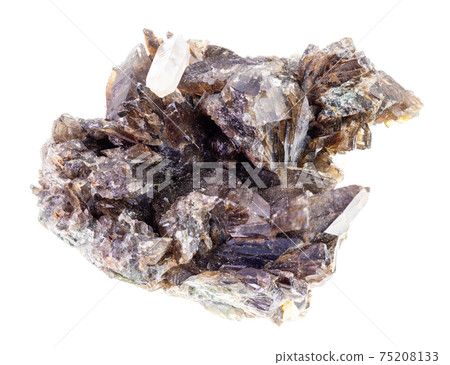 raw brown Axinite crystals on white 75208133