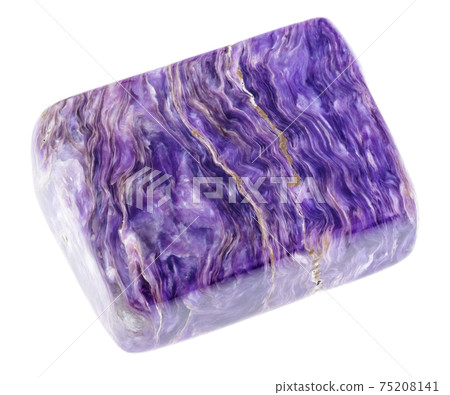 tumbled charoite (charoitite) stone on white 75208141