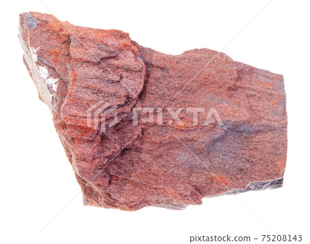 raw jaspilite (jasper taconite) rock on white 75208143