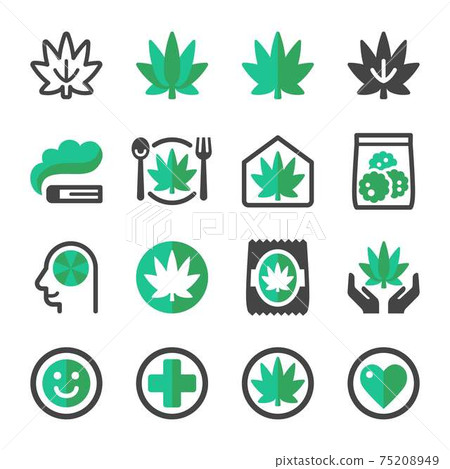 cannabis icon set 75208949
