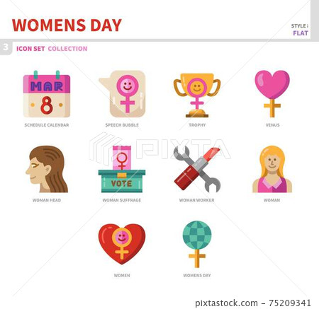 womens day icon set womens day icon set 75209341