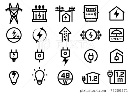 Electricity consumption and power generation from electric factory to home and community. 75209371