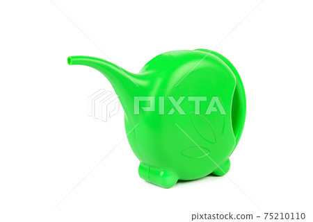 green watering can isolated on a white background. 75210110