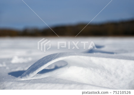 Snow figure from the wind on the plain 75210526