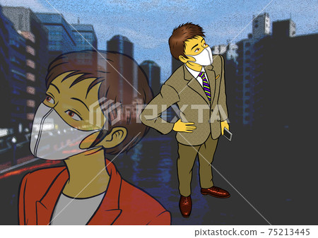 Corona evil social unrest image illustration Corona evil social unrest image illustration 75213445