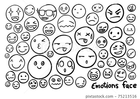 Emotions Face freehand drawing 1 75213516