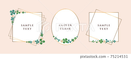 Clover elegant frameset (pink background) - Stock Illustration ...