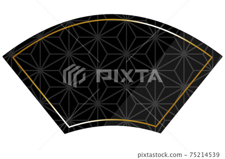 Fan frame black & gold linen pattern on the entire surface Fan frame black & gold linen pattern on the entire surface 75214539