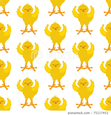 Chick bird cute animal vector illustration seamless pattern Chick bird cute animal vector illustration seamless pattern 75217452