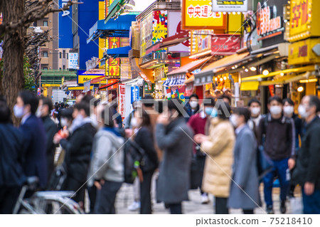Tokyo cityscape of Japan under a state of emergency. Threat crowd. It is no longer different from normal times. … = March 5, Akihabara Tokyo cityscape of Japan under a state of emergency. Threat crowd. It is no longer different from normal times. … = March 5, Akihabara 75218410