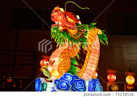 Yokohama Chinatown decoration to celebrate the Chinese New Year 75218526