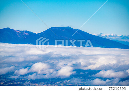 八岳和從白馬之池高見石看到的雲海[長野縣] 75219893