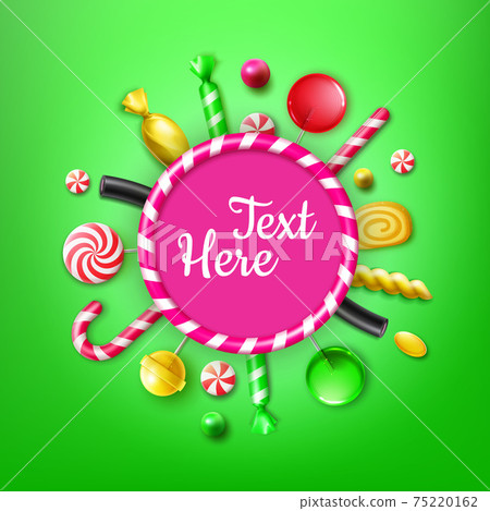 Candy flat lay - Stock Illustration [75220162] - PIXTA