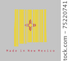 Barcode set the shape to New Mexico map outline and the color of New Mexico flag 75220741