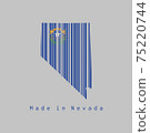 Barcode set the shape to Nevada map outline and the color of Nevada flag on grey background 75220744