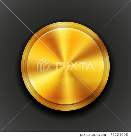 Vector gold textured metal button - Stock Illustration [75221008] - PIXTA