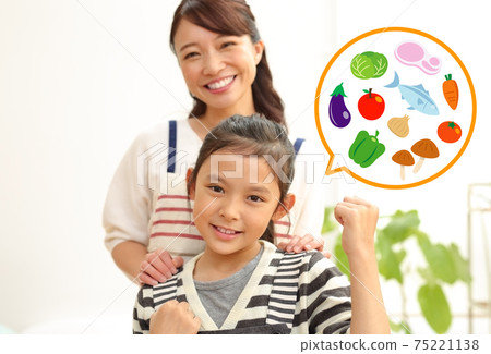 Cooking image of mom and daughter Cooking image of mom and daughter 75221138