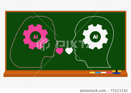 Blackboard and face 75221182