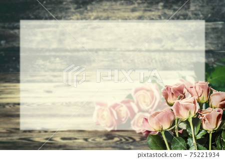 Spring card with rose flowers and place for text Spring card with rose flowers and place for text 75221934