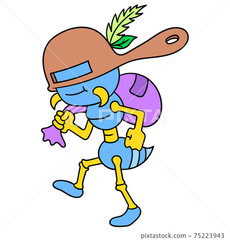 Undercover ants use a pot to mask stealing food, doodle icon image kawaii Undercover ants use a pot to mask stealing food, doodle icon image kawaii 75223943