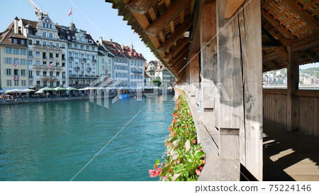 Swiss summer mountain landscape 75224146