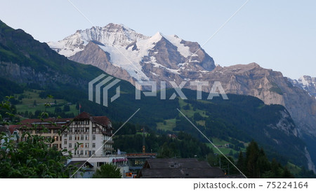 Swiss summer mountain landscape 75224164