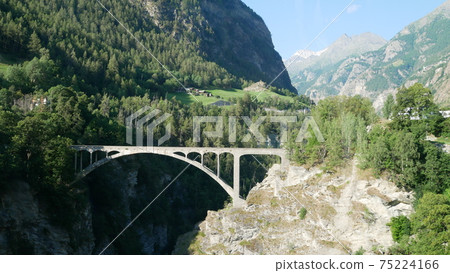 Swiss summer mountain landscape 75224166