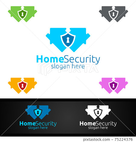 Key Home Security Logo for Network, Internet, Monitoring, and Alarm 75224376