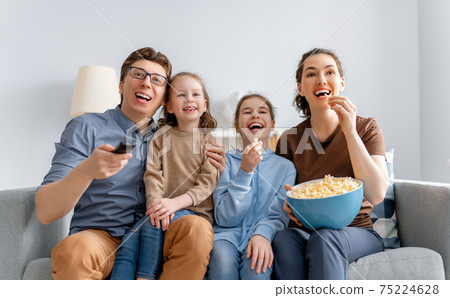 Happy family spending time together. 75224628