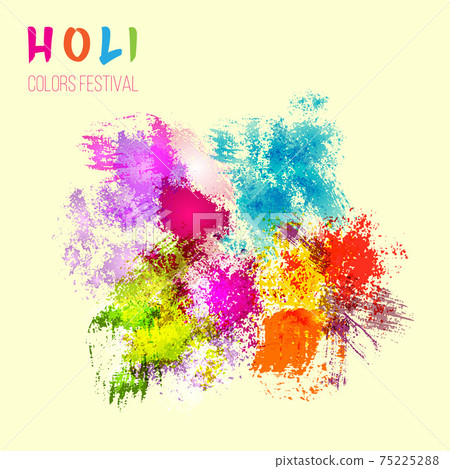 Indian festival Holi celebration card with colorful watercolor splash background Indian festival Holi celebration card with colorful watercolor splash background 75225288