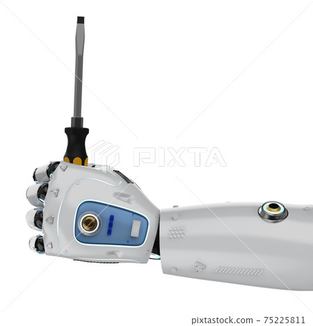 robot hand hold screw driver robot hand hold screw driver 75225811